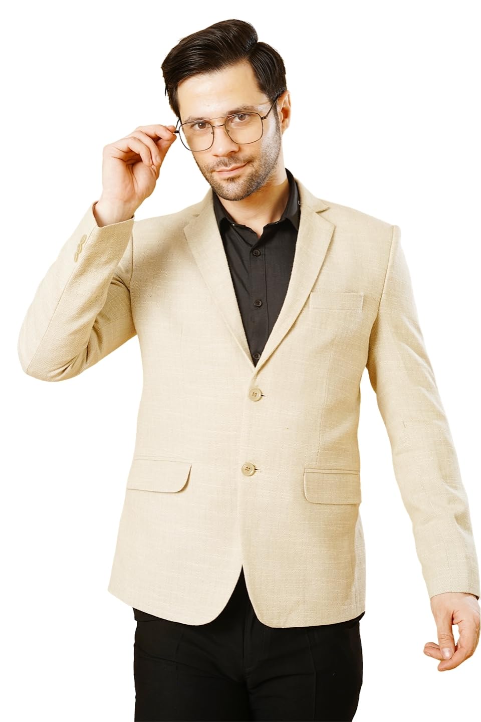 wintage Men's Linen Cream Blazer-picture-28