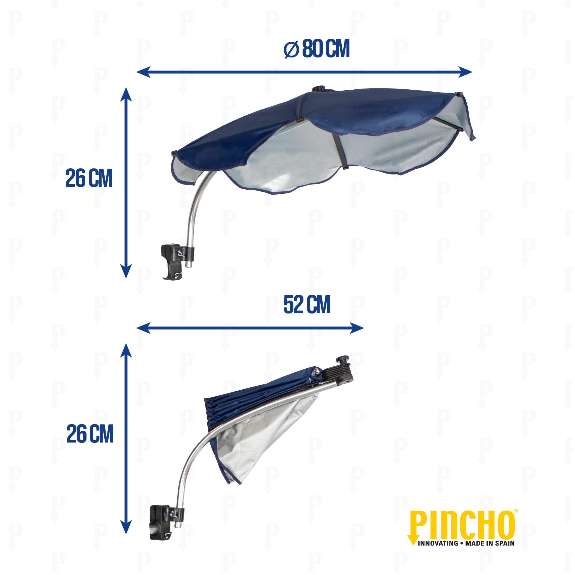 Sombrilla Silla Playa Forma Abanico, Proteccion Uv 50, Ajustable, Materiales De Calidad, Tubo De Aluminio, Varillas Resistentes Al Viento, Sombra Portatil, Facil De Transportar