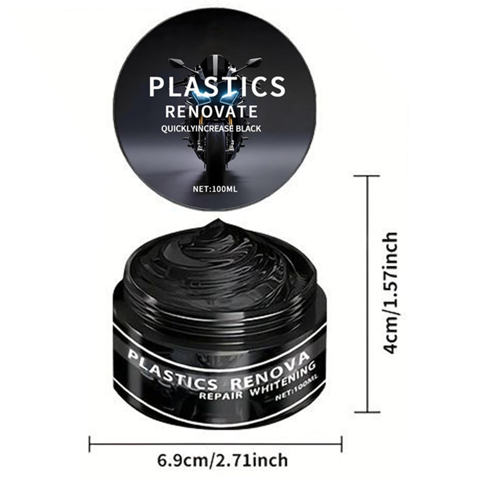 Pasta Restauratrice Per Plastiche Nere Auto, 100ml Pasta Riparazione Graffis Auto, Ravvivante Plastiche Esterne Autos Per Paraurti Sedili E Interni Effetto Lucido E Protettivo Facile Applicazione - 5