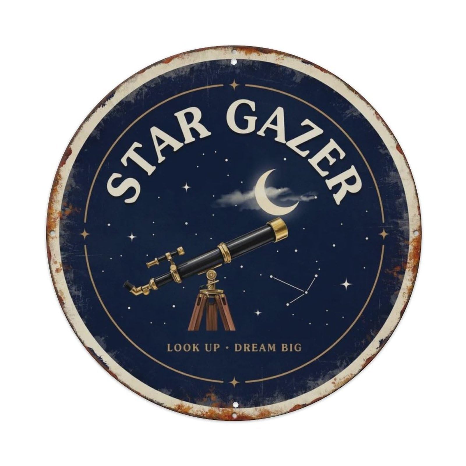 Star Gazer Metal Tin Sign Plaque