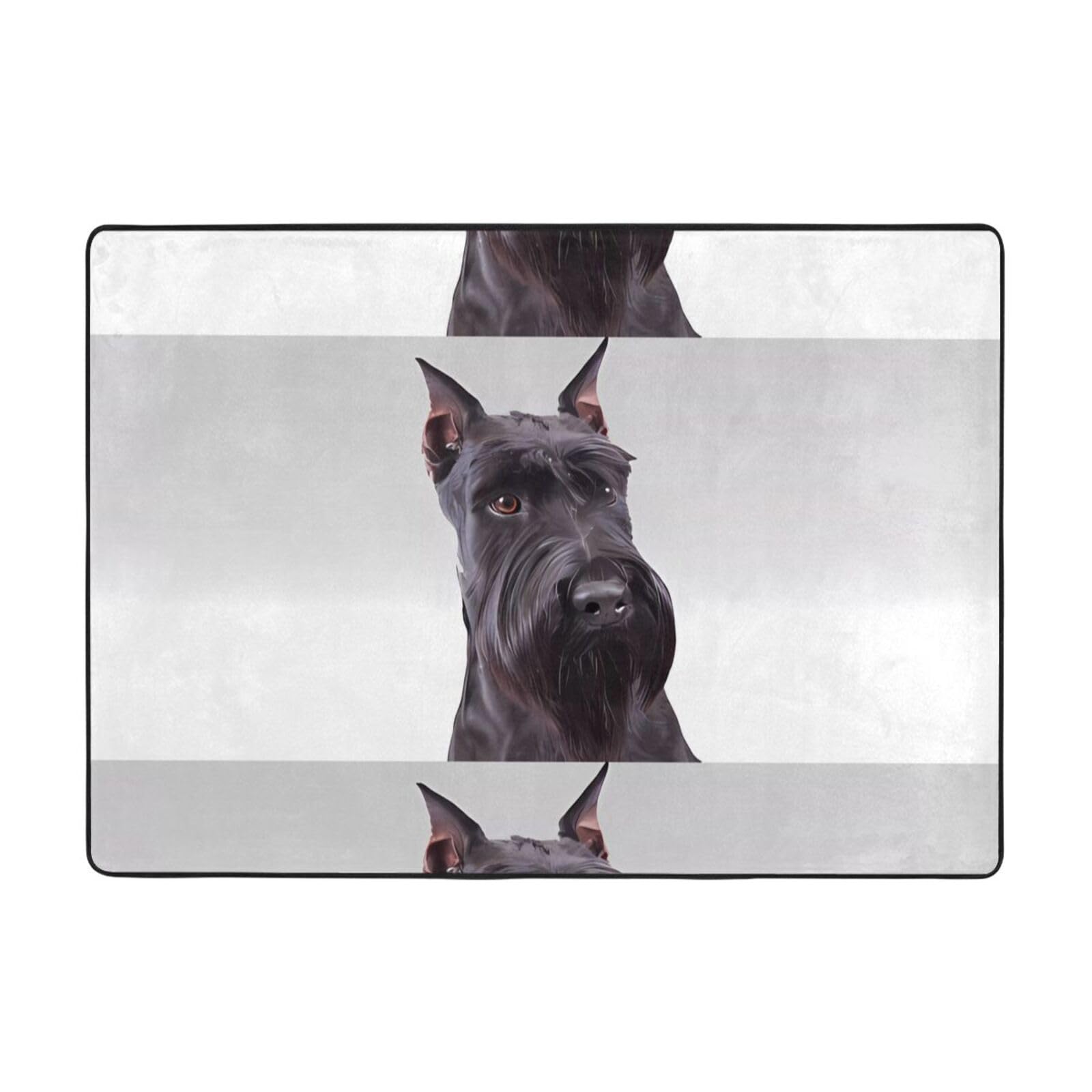 Alfombra de felpa de schnauzer HJFCZH 80x58 pulgadas antideslizante