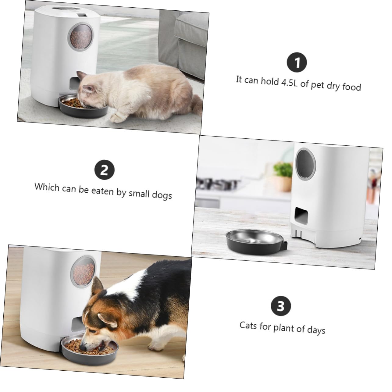 DOITOOL Comedero para Mascotas Automático De Abs para Perros y Gatos Temporizador Cuenco para Mascotas