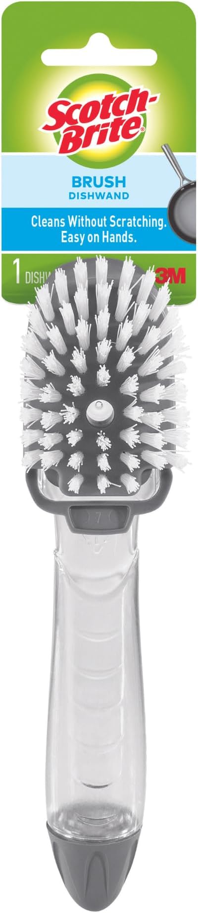 3M Scotch-Brite 750-4 Non-Scratch Dish Brush, Ergonomic Handle, Plastic