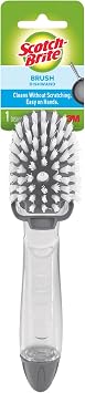 3M Scotch-Brite 750-4 Non-Scratch Dish Brush, Ergonomic Handle, Plastic