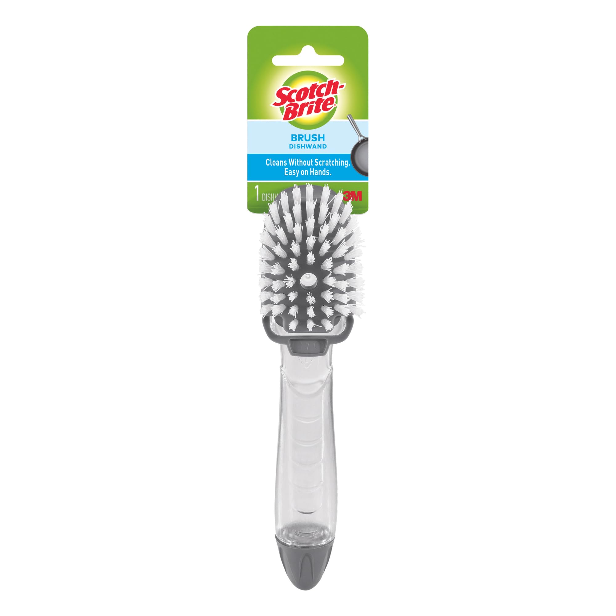 3M Scotch-Brite 750-4 Non-Scratch Dish Brush, Ergonomic Handle, Plastic