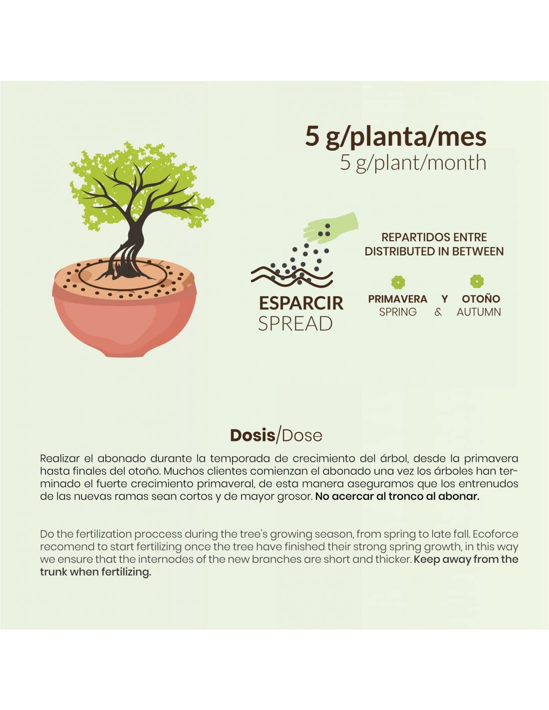 CULTIVERS Abono Bonsái Ecológico 20 kg Fertilizante granulado de Origen Vegetal 100% Orgánico y Natural de Liberación Lenta y Controlada con NPK 8-1-5+74% M.O y Ácidos Húmicos Crecimiento Controlado