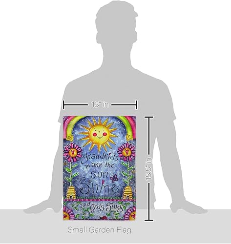 Miniatura 2 de Breeze Decor - Grandkids Special Occasion - Bandera de jardín vertical decorativa con impresiones familiares de 13 x 18.5 pulgadas, impresa en