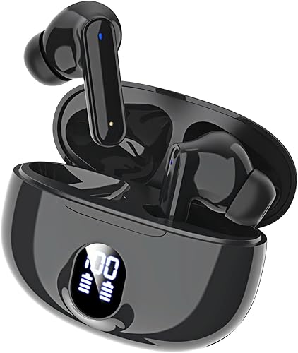 Miniatura 8 de Auriculares inalámbricos Bluetooth V5.3 2025 2025 Reproducción de 36 horas Auriculares estéreo de graves profundos con pantalla de alimentación LED,