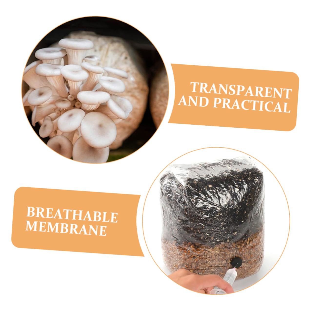 50pezzi Sacchetti Per Coltivazione Funghi Design Compatto e Facile Da Usare Per Giardinaggio Indoor e Laboratori Materiale Traspirante Con Filtro