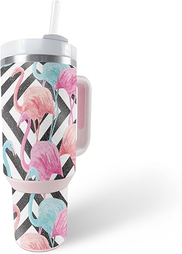 Miniatura 9 de MightySkins - Vaso con purpurina brillante compatible con Stanley The Quencher H2.0 FlowState de 40 onzas, placa de diamante morado, acabado