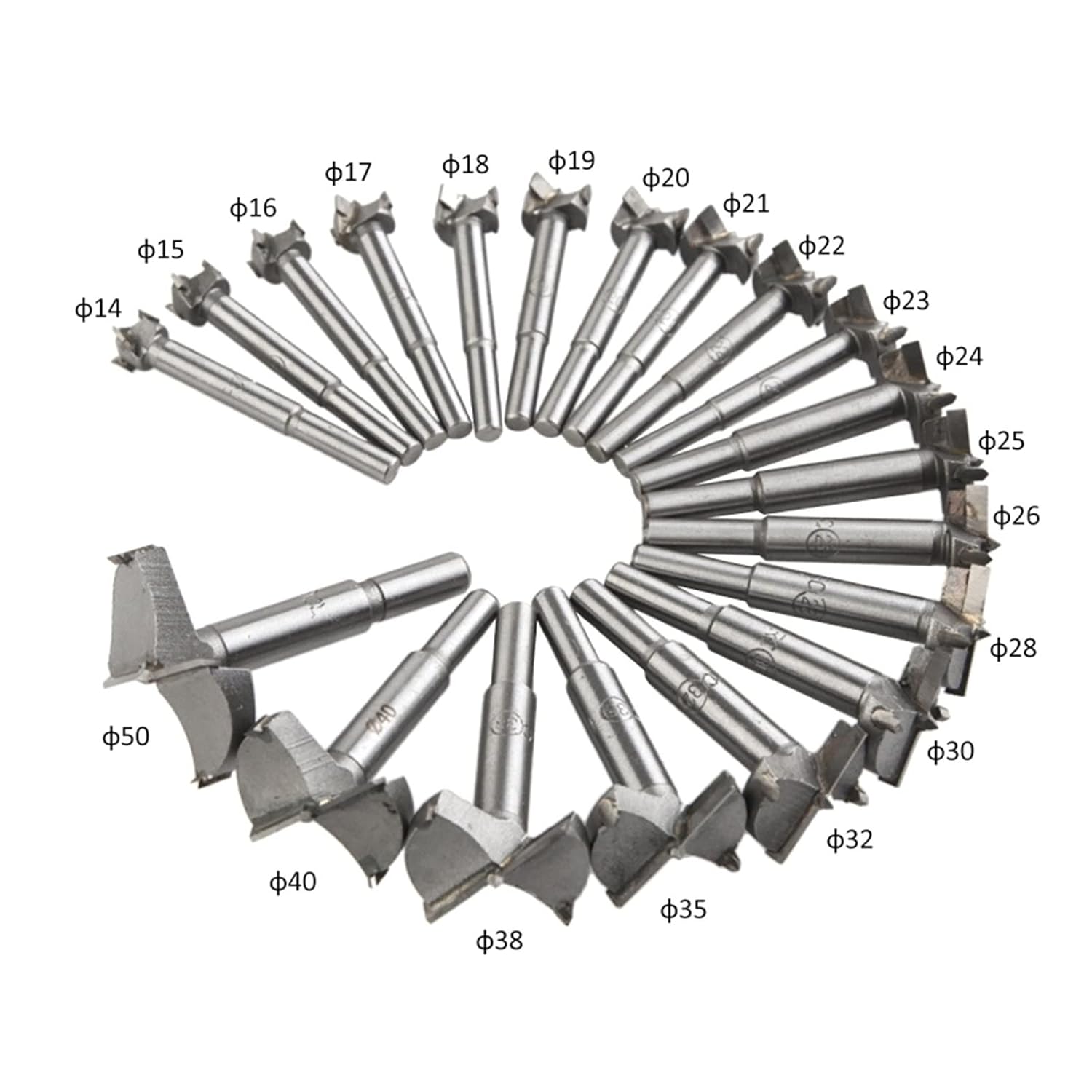 20pcs/Set 14-50mm Forstner Drill Bits Woodworking Self Centering Hole Saw Cutter bit