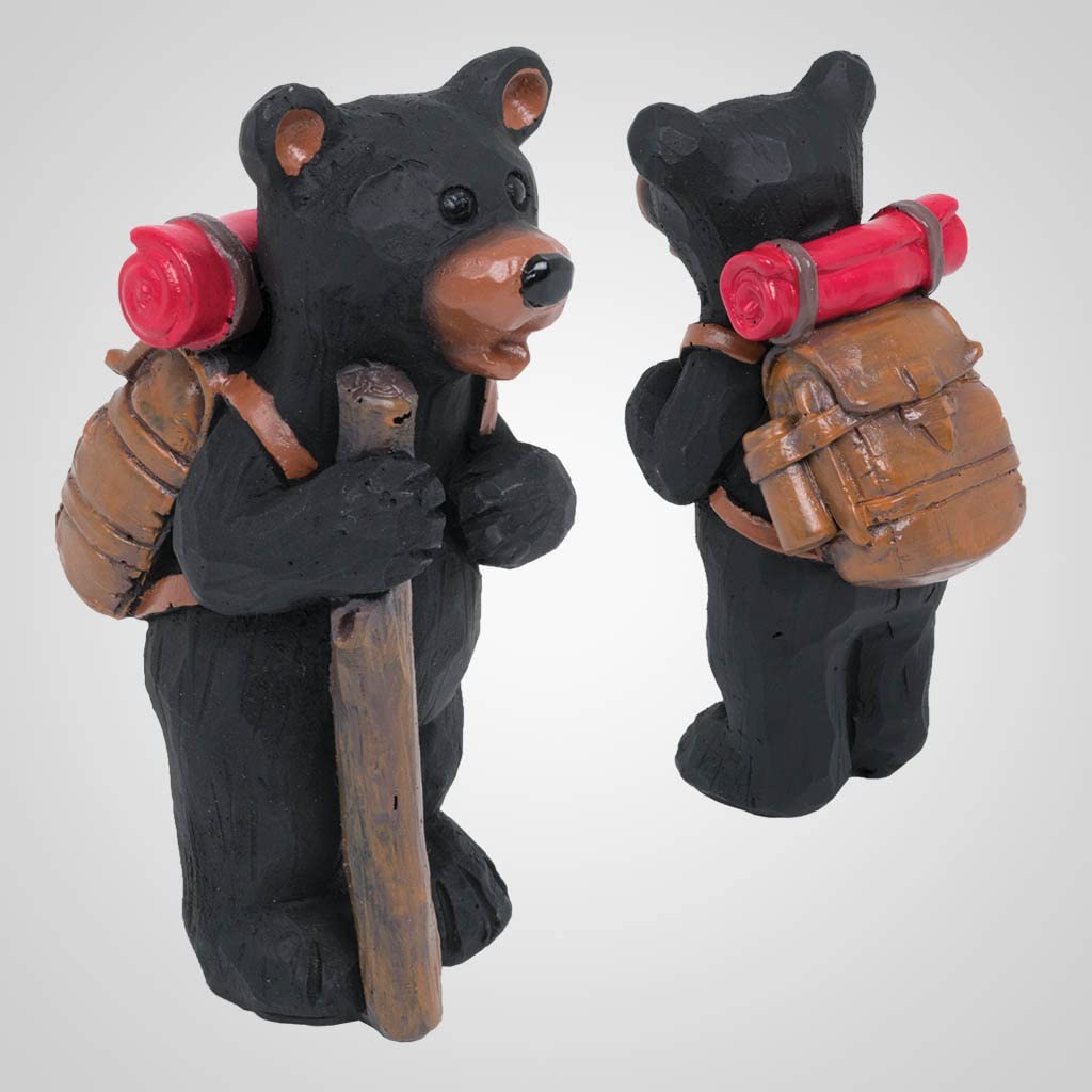 Amazon.com: Lipco Hiking Black Bear with Backpack Figurine, 3.50