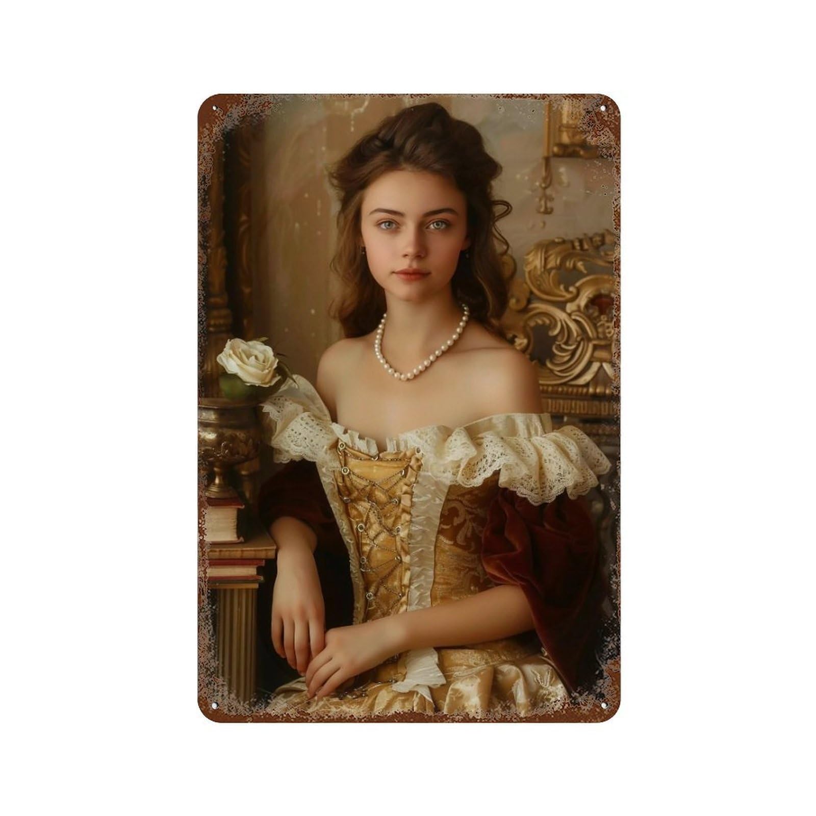 HDURYEYRYY Sepia Classical Palace Portrait 03 Wall Retro Iron Vintage Art Metal Tin Sign Poster Modern Home Cofffee Club Art Bar Shop Decor 30x20cm