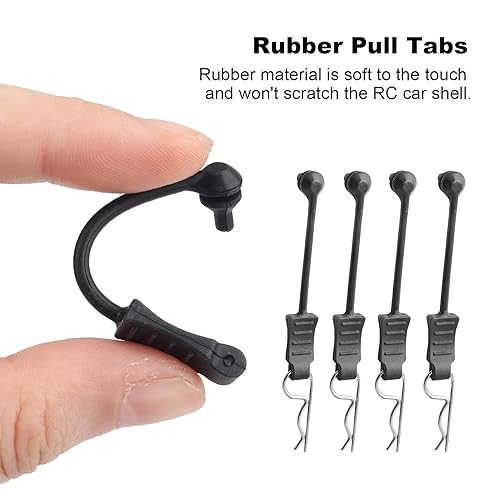 Miniatura 6 de Clips de cuerpo RC con lengüetas para 110 112 114 Arrma Axial SCX10 Redcat Tamiya HSP Himoto, paquete de 20 (plateado)