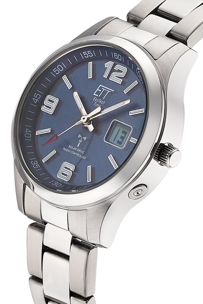 ETT Eco Tech Time Funk Solar Damen Uhr Analog mit Edelstahl Armband ELS-11589-32M