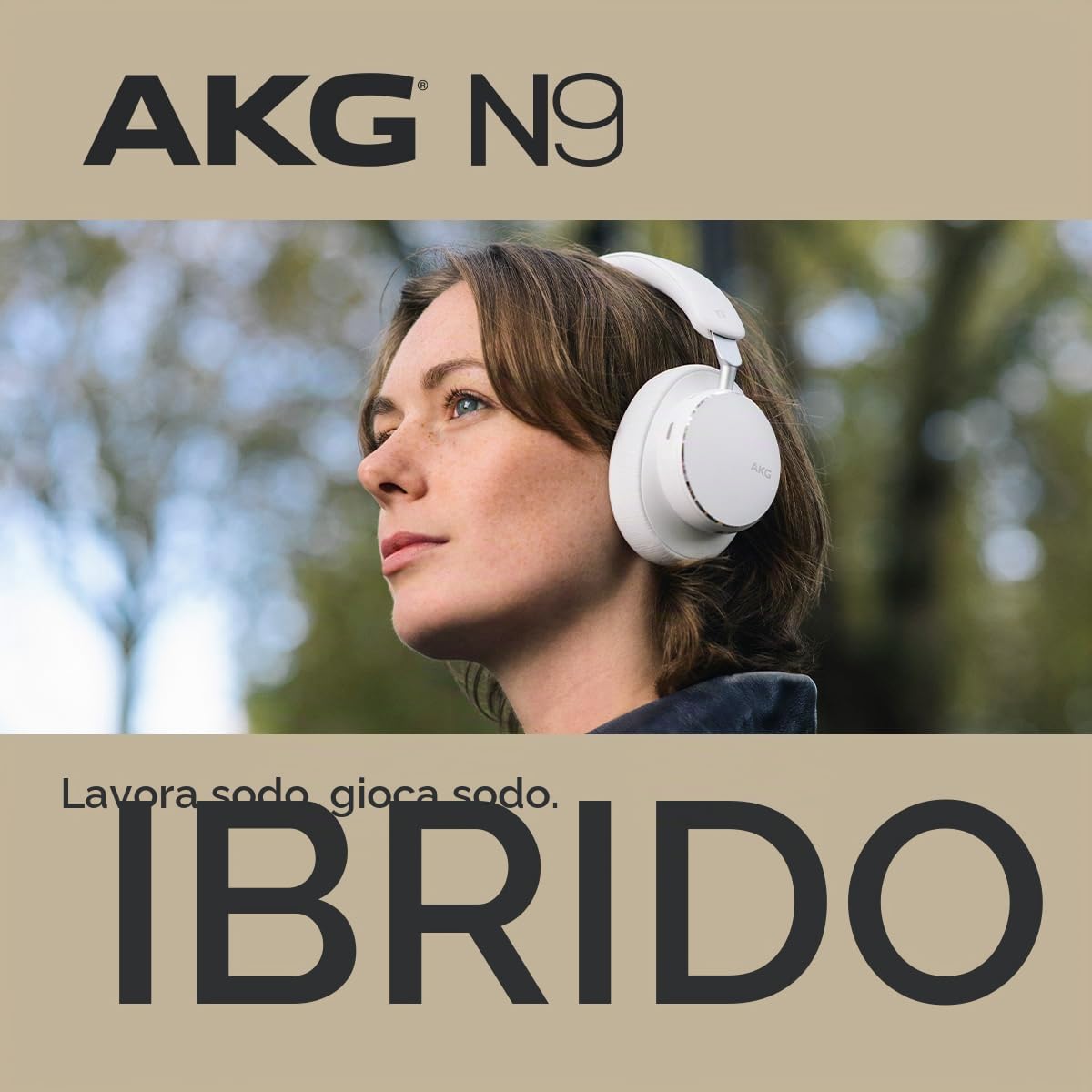 AKG N9 Hybrid kabelloser Over-Ear-Kopfh?rer mit adaptivem ANC Bluetooth 5.3 - wei?