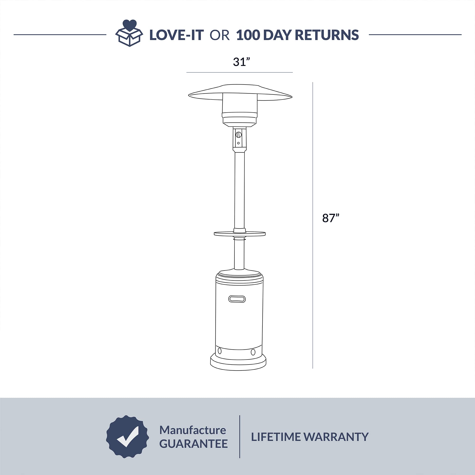 Buy BELLEZE 48,000 BTU Gas Outdoor Patio Heater with Piezo Ignition