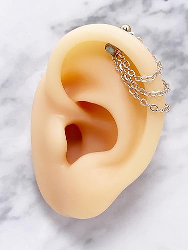 Miniatura 9 de QWALIT - Aretes para piercing industrial aretes industriales de piercing para mujer y hombre de 14 g piercing de acero inoxidable quirúrgico A1 -