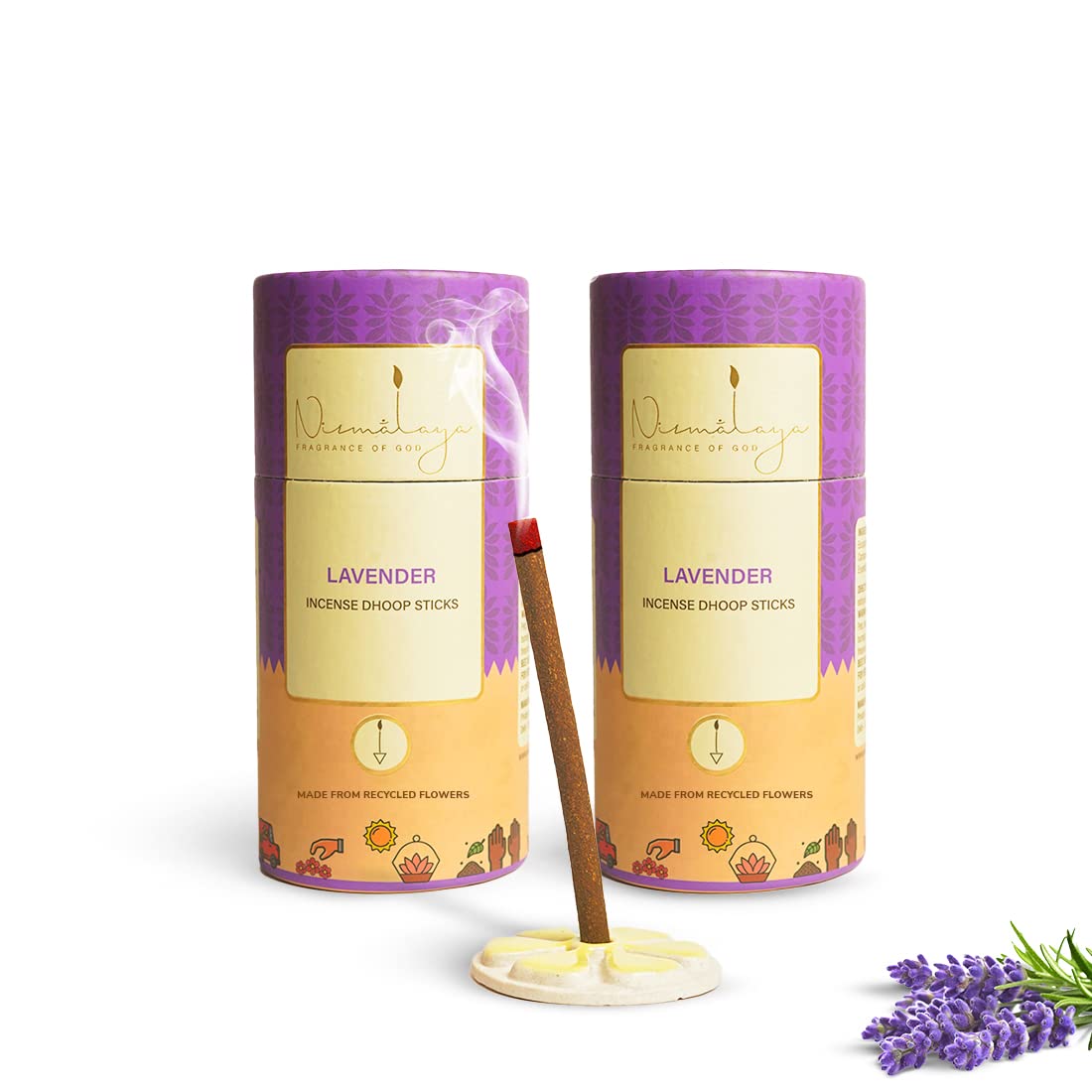 Nirmalaya Good Sleep Pack Combo (Pack of 2) | Lavender Dhoop Sticks for Pooja 40 Sticks | Bamboo Less Dhoop Sticks for Home/Office | Dhup for Puja with Holder Stand | Best for Long Lasting Fragrances (B0C46GFZ4D) Amazon Price History, Amazon Price Tracker