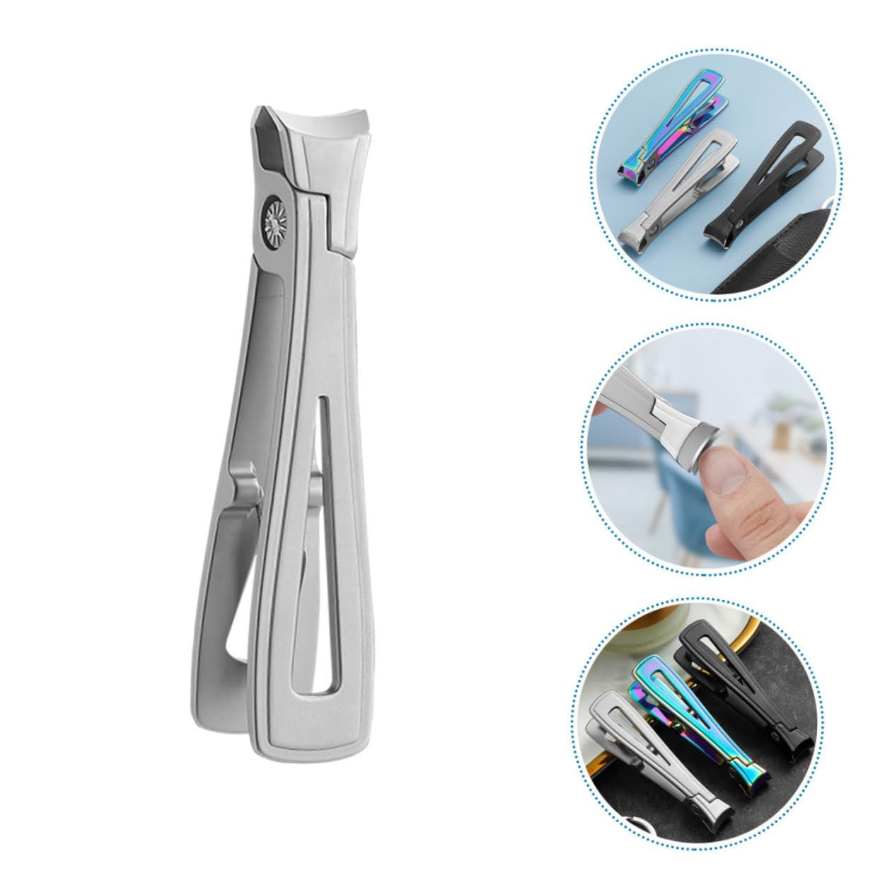 Healeved 3piezas Cortaúñas De Acero Inoxidable Cortador De Uñas De Pies y Manos Herramienta De Manicura Ergonómica y Resistente Para Uñas Gruesas y Duras