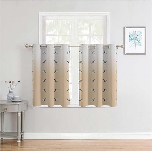 Miniatura 2 de Cortinas De Cocina Modernas - Cortina geométrica para puerta de garaje, 72 pulgadas de ancho por 72 pulgadas de largo, 2 paneles