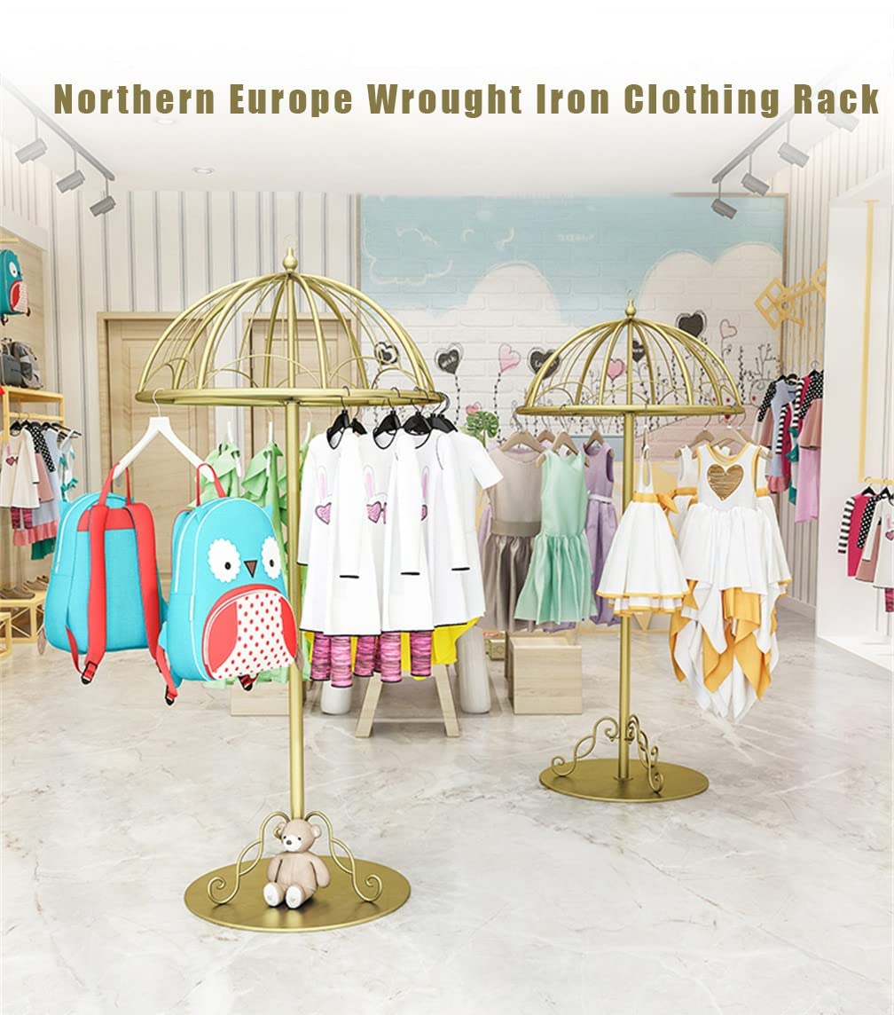 Amazon｜ナノゴールド洋服レール傘型洋服ディスプレイラック子供服店用