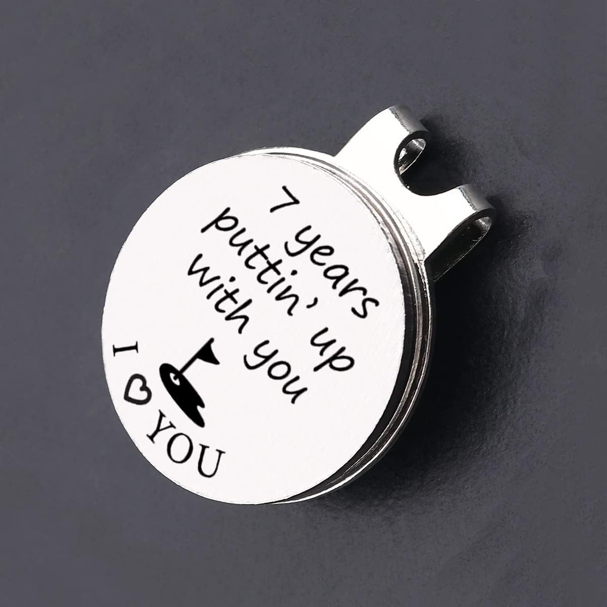 review VIYZZX Funny Golf Gifts, 7th Golf Ball Marker with Magnetic Hat Clip Stainless Steel Engraved, Novelty Golfing Gift for Husband Wife Couples