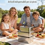 Doafoce Set of 3 Stainless Steel Food Storage Containers with Lids Containers Food Storage Boxes Metal Meal Prep Freezer Boxes Food Container for Kitchen Fridge (1000 ml + 2000 ml + 3000 ml) - 5