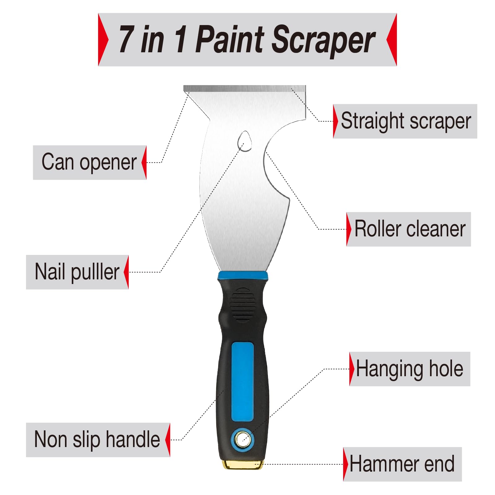 3 Inch Paint Scraper Tool - 3 pcs Multi-Purpose Putty Knife — Amazon image 3