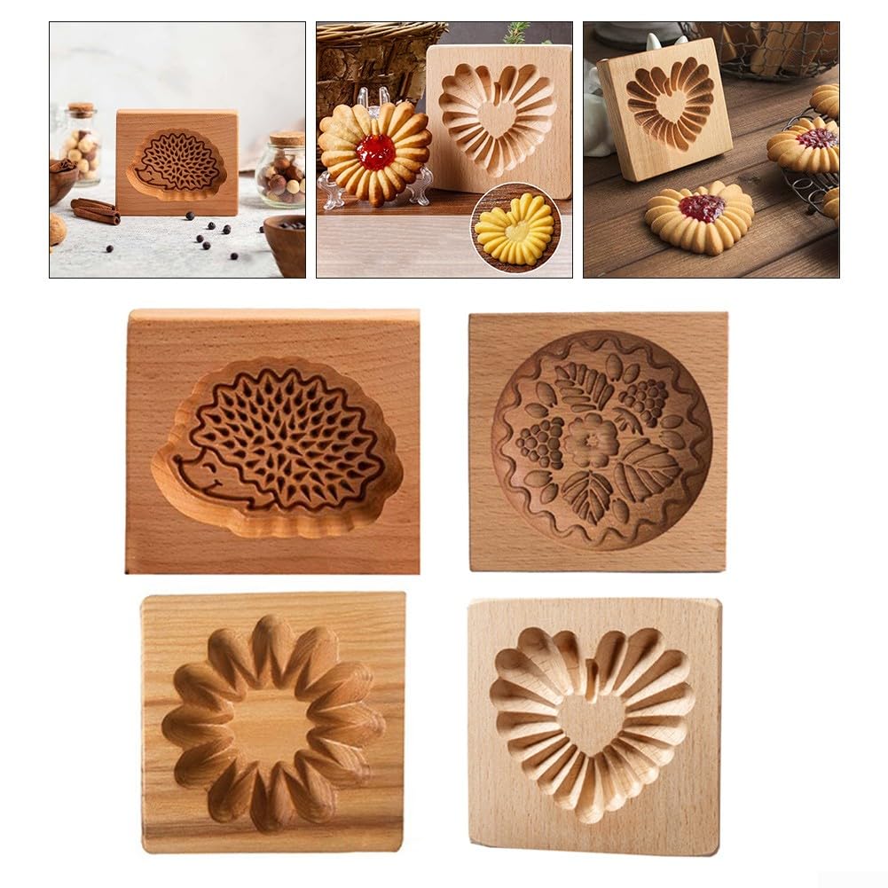 SDGBCXD， Stampi for biscotti in legno, biscotti, stampi for biscotti in legno, stampi for biscotti in rilievo in 3D, stampi for timbri, formine for biscotti fai da te for tutti gli appassionati di pas