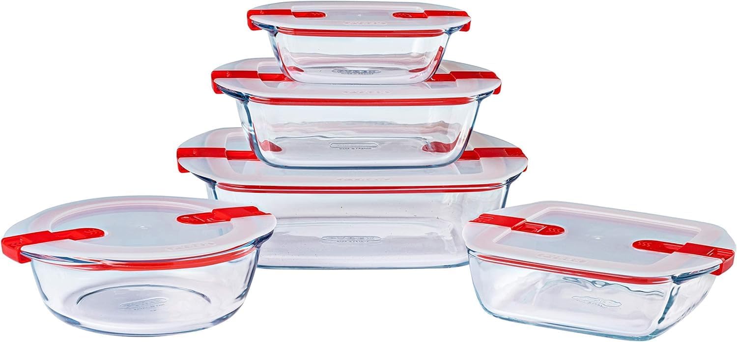 Pyrex Cook & Heat - Lot de 5 Boites - Tailles et Formes Différentes ...