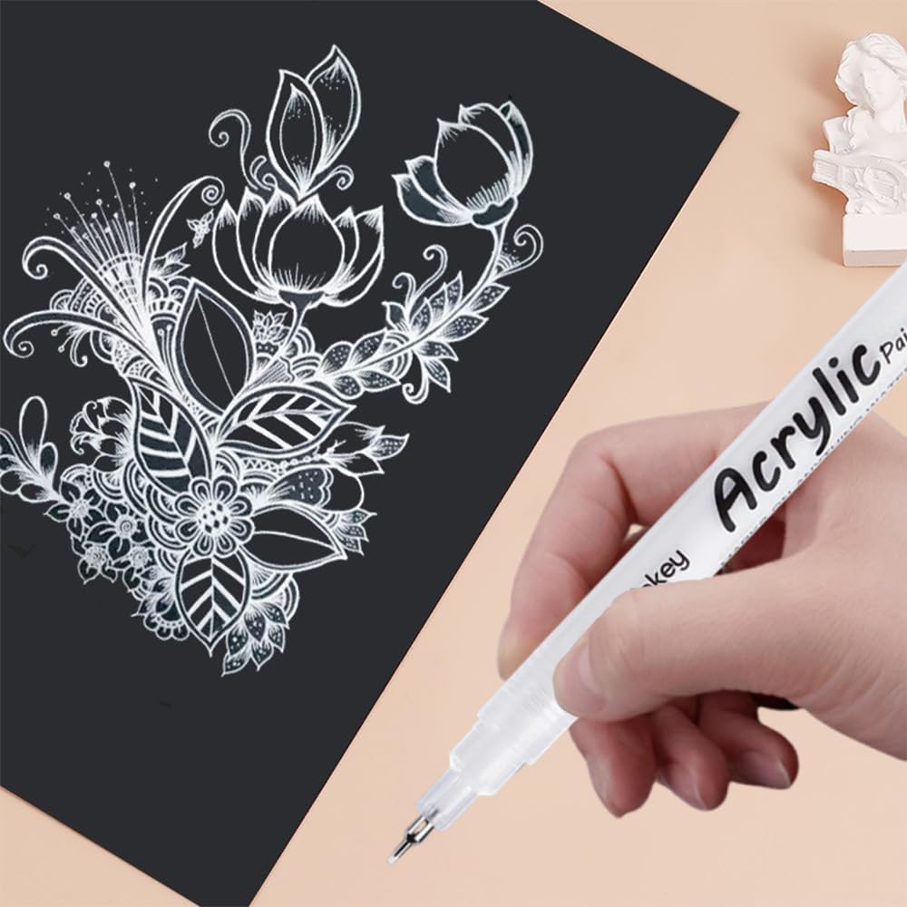 Amazon.co.jp: LKCCTK 白ペン 水性 アクリル ハイライトペン 0.5mm