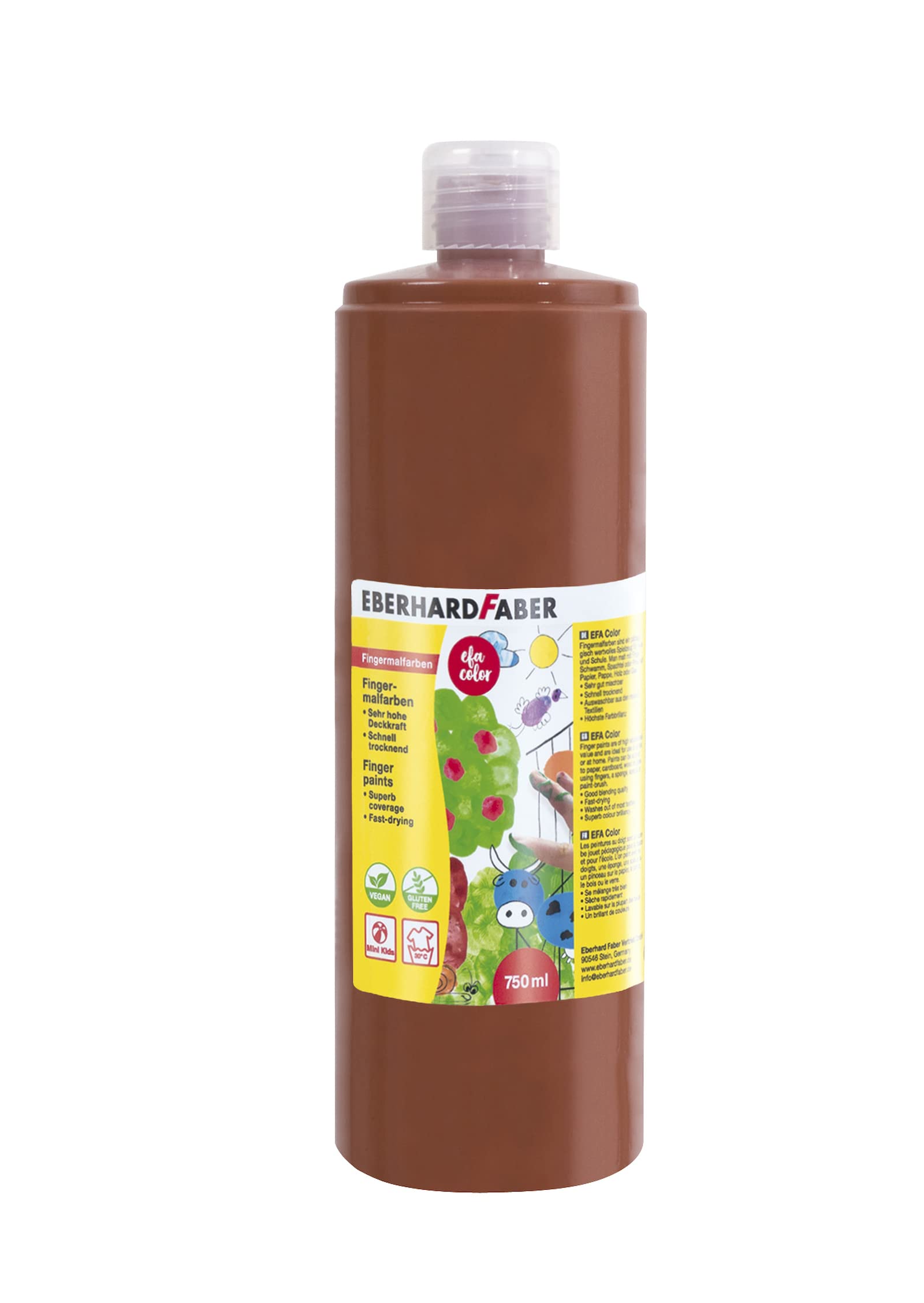 Eberhard Faber EFA Colour 578976 Finger Paint Red 750 ml Quick-Drying and Washable