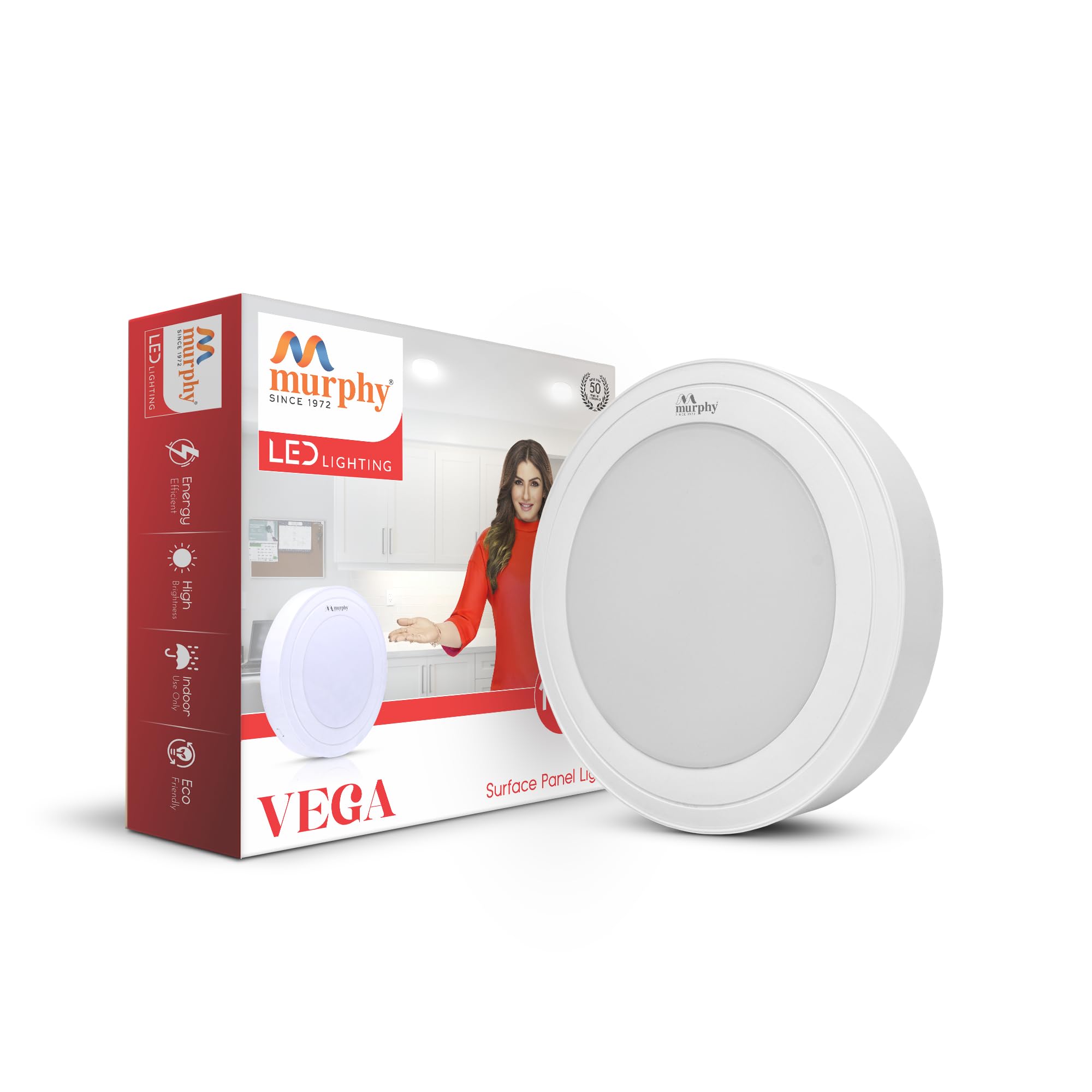 Murphy Plastic 15W Vega Led Panel Light Round Surface - (Cool White, Pack Of 1) No False Ceiling Required (B08P34N4LR) Amazon Price History, Amazon Price Tracker