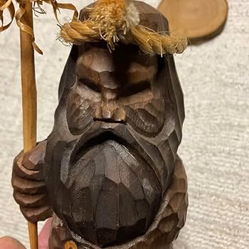 Amazon.co.jp: 砂澤一雄作品 アイヌエカシ像 木彫り 砂澤ビッキ氏の