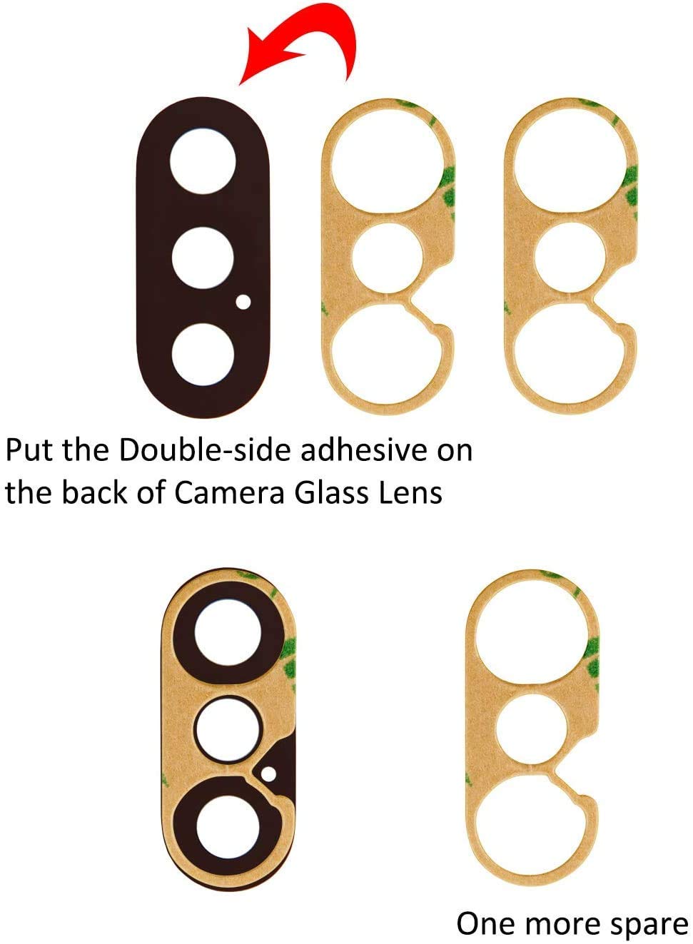 2 Kits Lentilles Caméra Arrière Pour IPhone X à 14 - Remplacement, Neufs Sous Blister