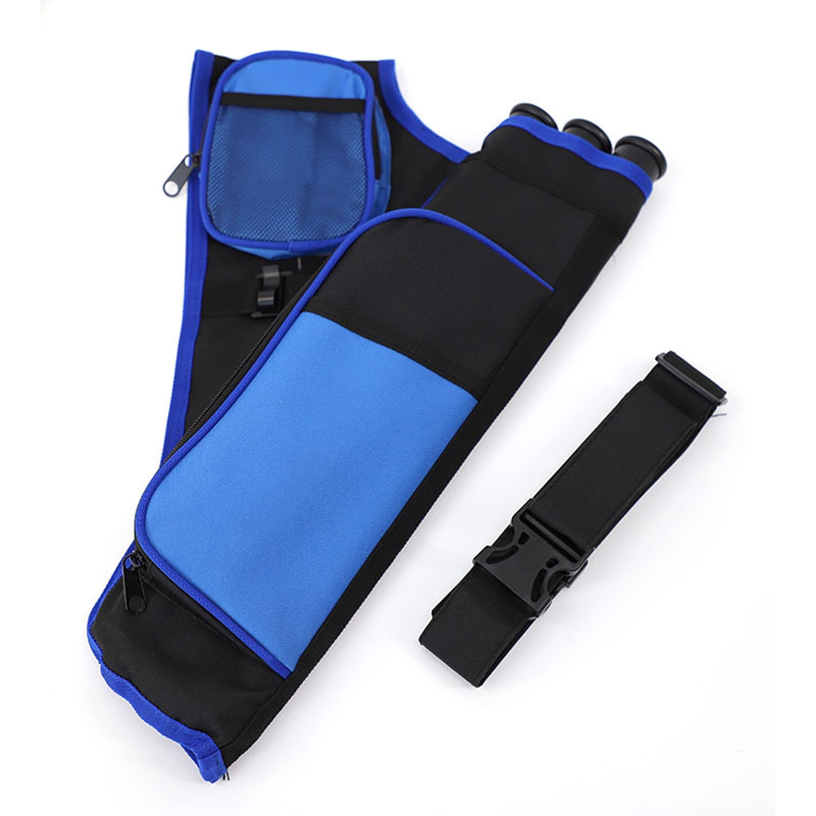 KURUGEILI 3-Tubes Hip Quiver Waist Hanged Archery Arrow Carry Bag with Pockets Adjustable Belt for Hunting, Target Practice, and Outdoor Shooting, Fits Both Youth and Adults