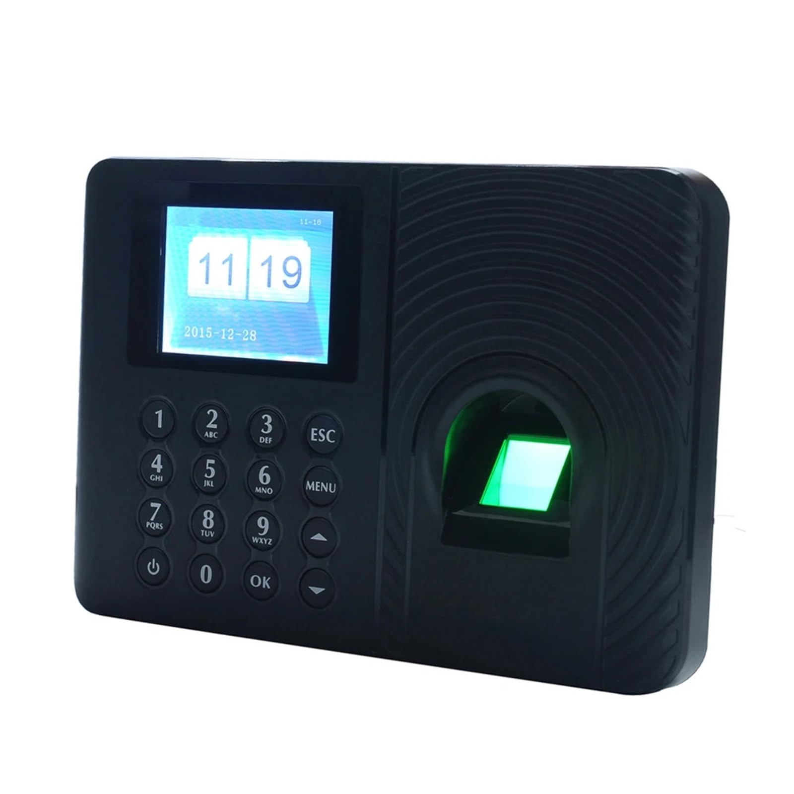 Rilevatore Presenze, Macchina for la rilevazione e presenze con password e impronte digitali, registratore di registrazione dei dipendenti, schermo LCD TFT da 2,4 pollici, DC 5V
