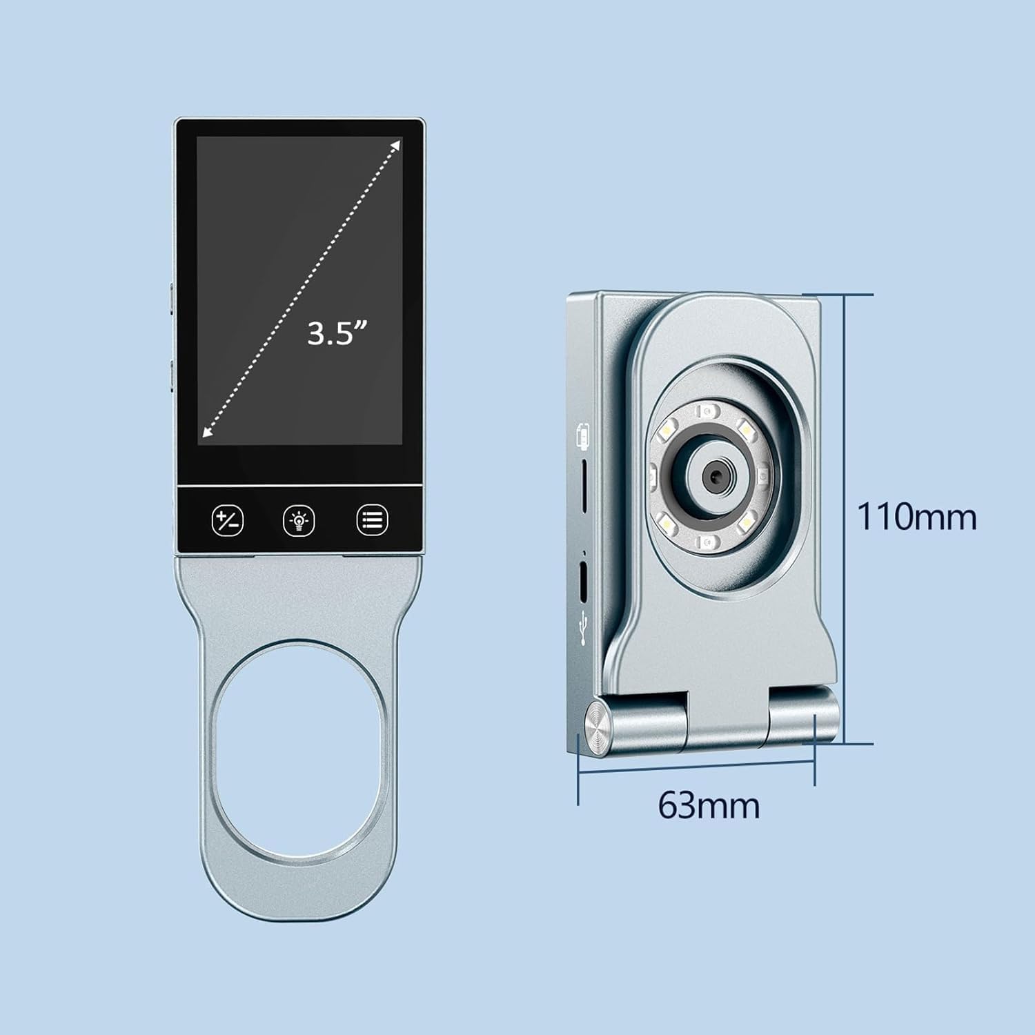 Lupa Electrónica De 600x, Microscopio Óptico Plegable, 4 Niveles De Aumento, Cámara De 4 Megapíxeles, Tarjeta De hasta 64 GB, Pantalla Digital HD De 3,5", para Reparación, Inspección E