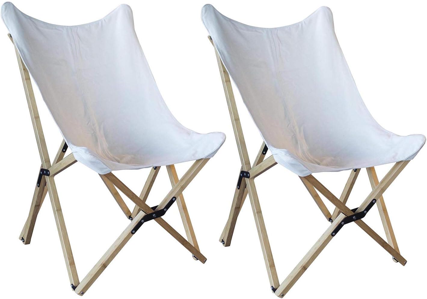 Buffalo Tools BFCBCW Butterfly Chair Folding Canvas, White