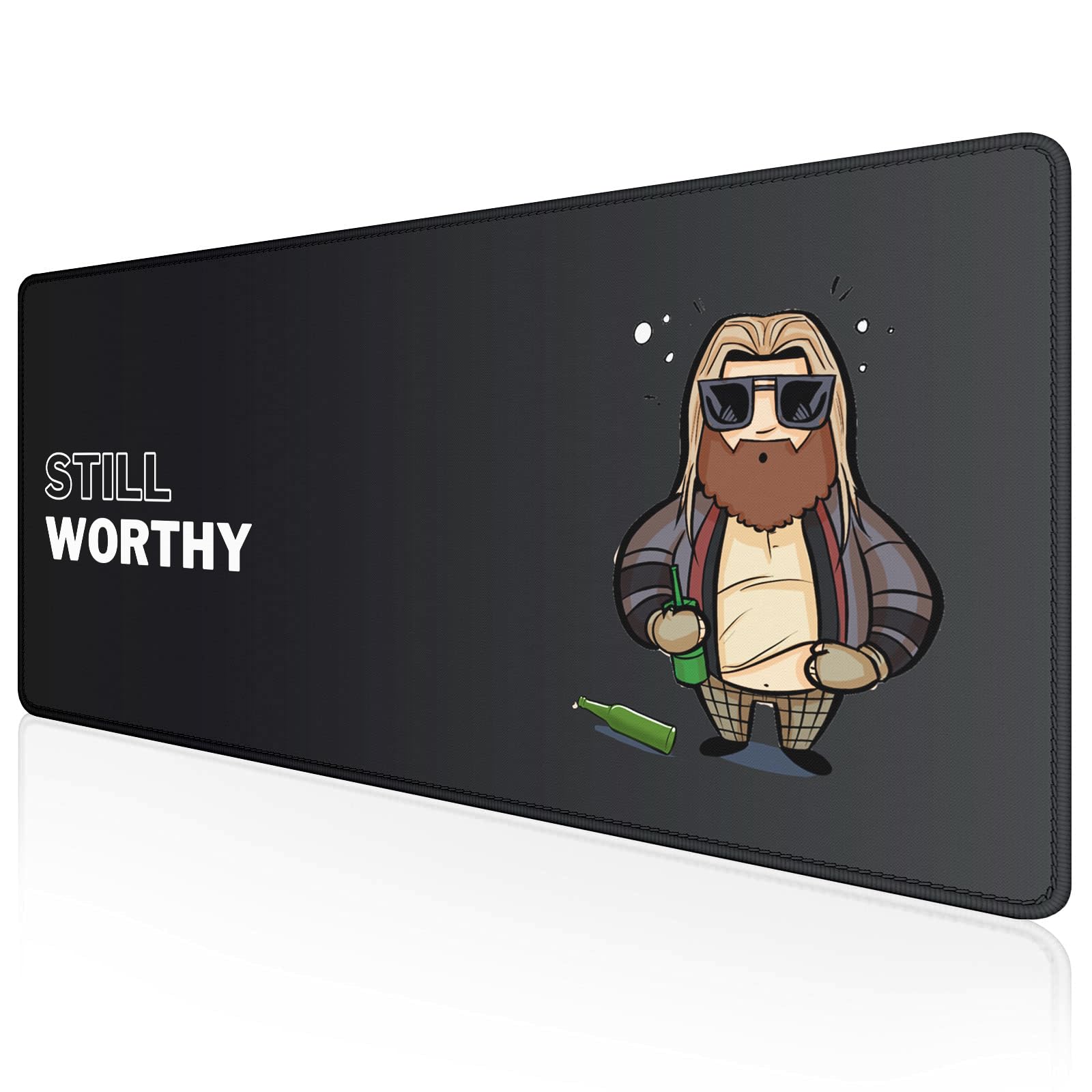 MYPCWALA - Extended Gaming Mouse Pad 60x30cm |Still Worthy Funny Cartoon Design| Non-Slip Large Desk Mat with Stitched Edges & Smooth Surface for Gamers, Office, Home, and Gift Use |-image-36