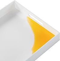 Vista 5 de Bandeja acrílica con mango incrustado, 10x15 pulgadas, blanco