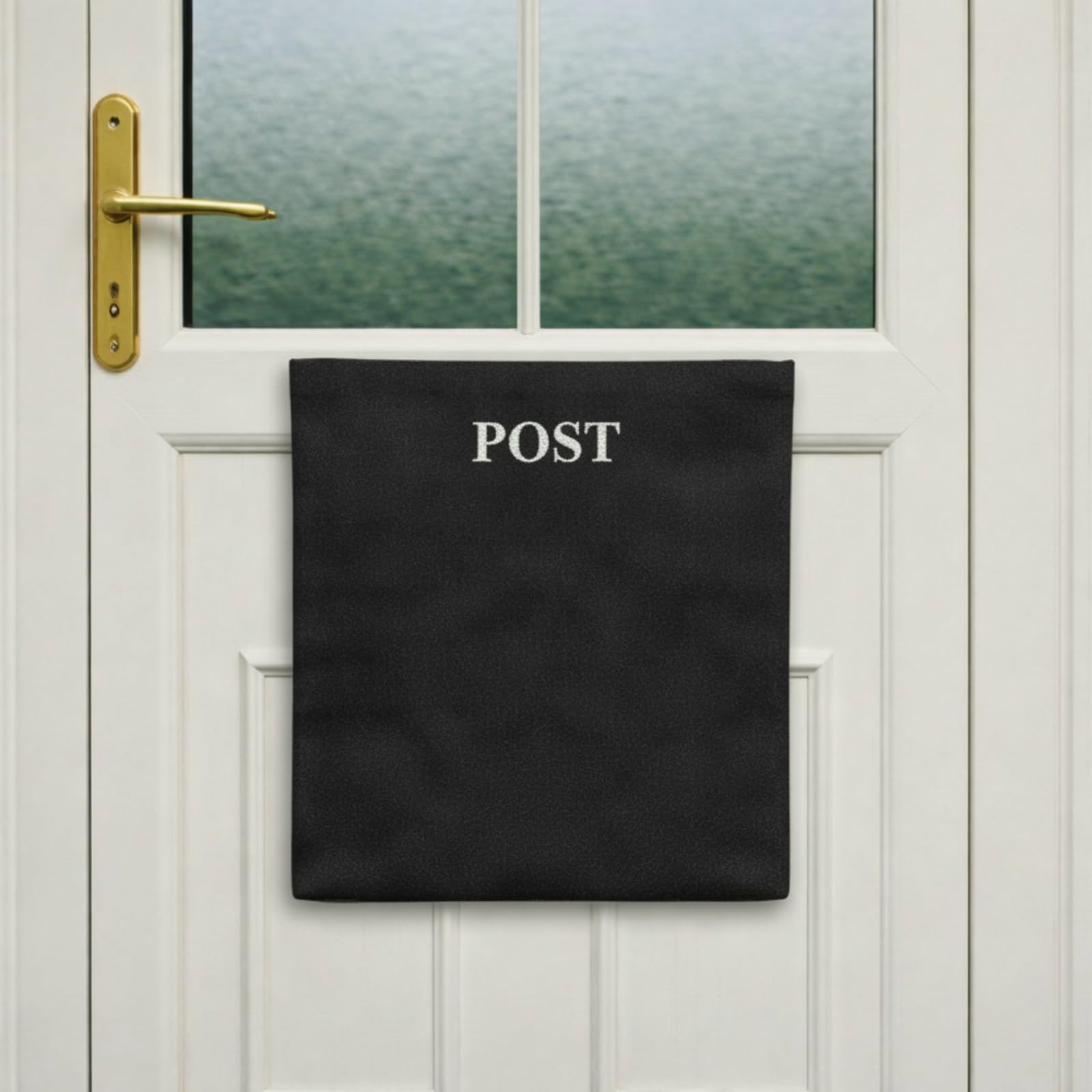 Sac récupérateur de courrier noir Threehoney en toile pour fente de porte