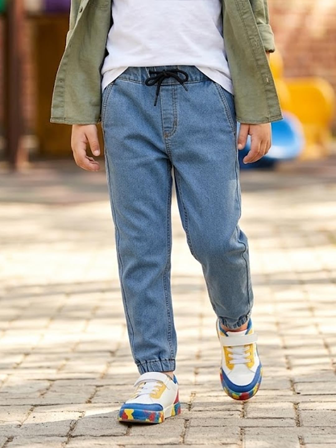 Urbano Juniors Pantalones de mezclilla de tiro medio ajustados para niños