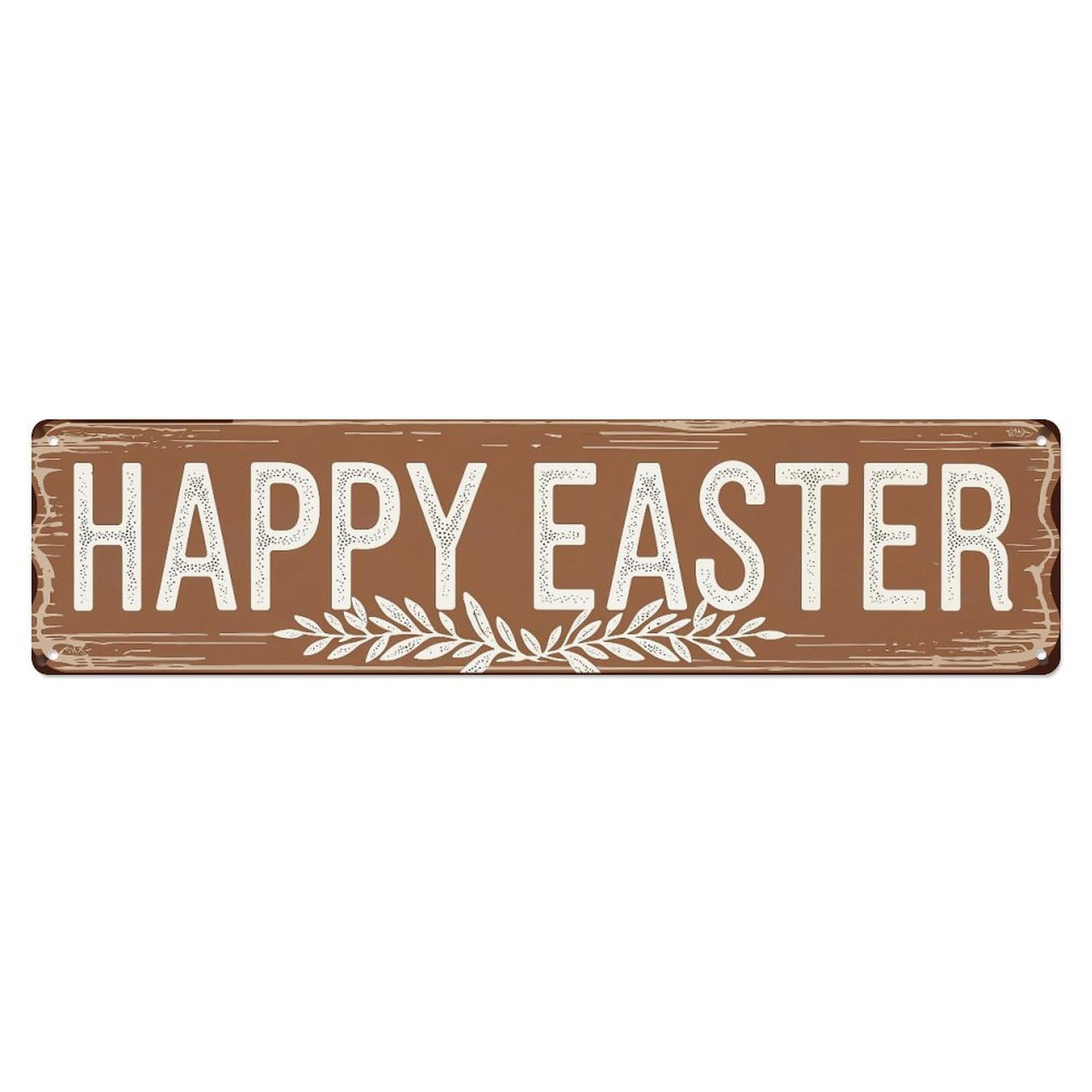 Happy Easter Text Pattern Metal Tin Sign Plaque