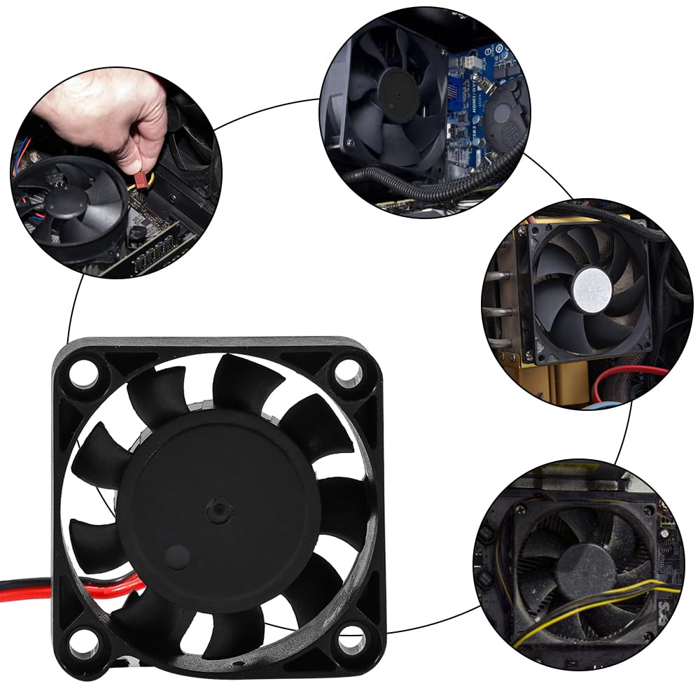 6 sztuk wentylatorów 40 mm DC 12 V, 4010 cichy wentylator 40 x 40 x 10 mm z kablami do DVR małych urządzeń gospodarstwa domowego i zamiennych drukarek 3D, wentylator radiatora