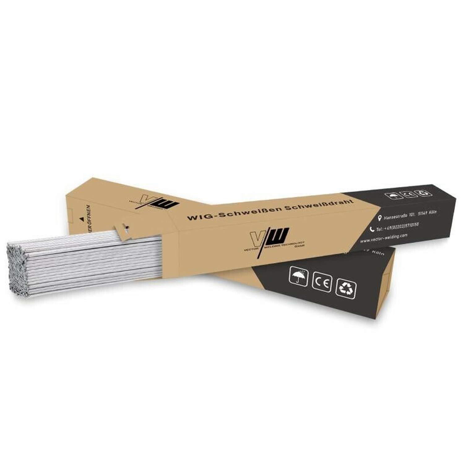 VECTOR WELDING TIG Fil de soudage ER308L - Additif de soudure - Acier inoxydable hautement allié - ER308L - Ø 1,6 - Longueur 500 mm / 1 kg