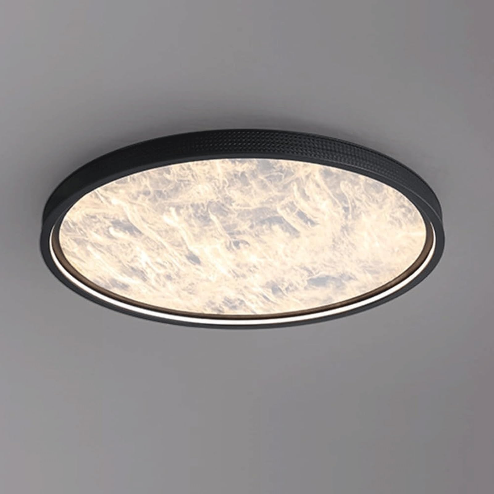 PLQWUJD Exquisite Chandelier Dimmable Ceiling Light Fixture Moon Ceiling Lamp LED Close to Ceiling Light Round Cloud Flush Mount Lighting Chandelier Modern(Nero,40cm)
