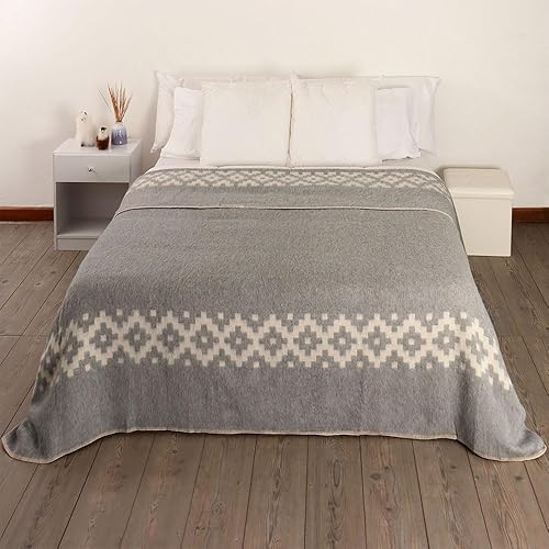 Miniatura 59 de Manta gruesa de lana de alpaca pesada para acampar al aire libre en interiores, mantas suaves de lana de alpaca peruana que vienen en diseño étnico