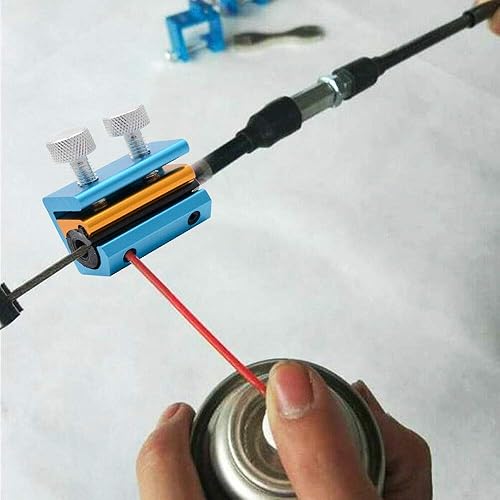 Miniatura 3 de MACHSWON Lubricante de lubricante de doble cable para motocicleta, scooter y bicicleta (azul y dorado)